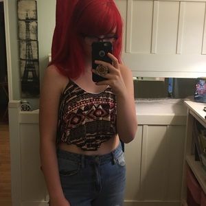 S Charlotte russe aztec cropped tank